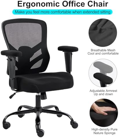 YFO Ergonomic Office Chair, Mesh Computer Desk Chair - Image 6