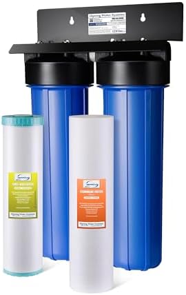 iSpring Whole House Water Filter System, Reduces Sediment, PFAS, Heavy Metals, Chlorine, Chloramine, Hydrogen Sulfide, 2-Stage Whole House Water Filtration System, Model: WGB22B-KS by iSpring