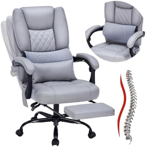 400lbs Reclining Office Chair with Ergonomic Lumbar Support by Unknown