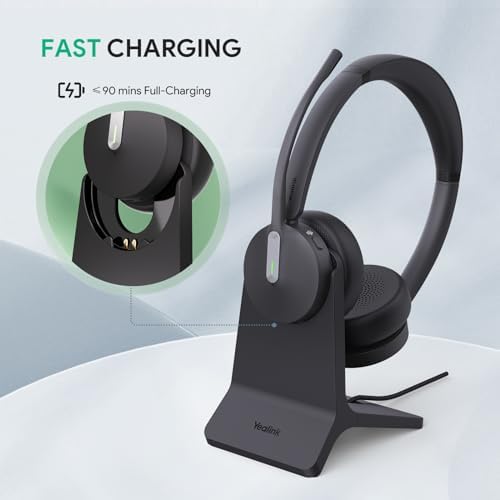 Yealink BH70 with Stand, Wireless Teams Headset with AI Mic Flip-to-Mute - Image 2