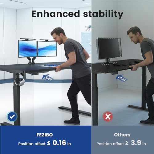 FEZIBO Standing Desk 83 × 37 Inch Electric Height Adjustable, Black - Image 6