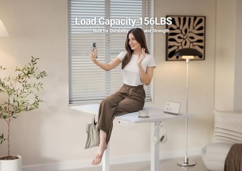 YDN 32 x 19 Inch White Electric Standing Desk - Image 4