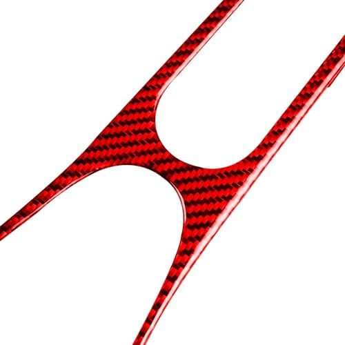 Car Center Console Shifter Outer Panel Handbrake Frame Sticker Real 3K Red Carbon Fiber Decoration Interior Accessories Trim Compatible with Benz Smart Fortwo 2011 2012 2013 2014 2015 - Image 6