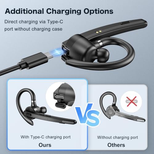 Bluetooth Headset 72H Work Single-Ear Wireless Earpiece for Cell Phone Call - Image 4