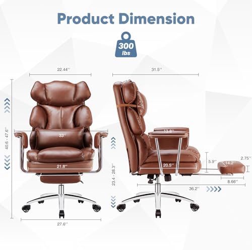 DUMOS Ergonomic Home Office Desk Chair, Executive Chair, PU Leather - Image 2