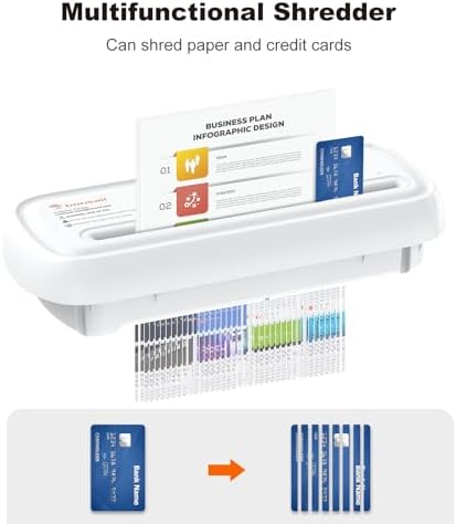 Bonsaii 6-Sheet Small Strip Cut Paper Shredder for Home,Without Basket - Image 4
