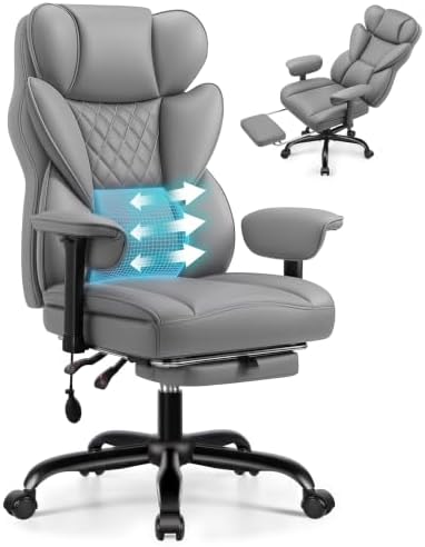 Office Chair, Big and Tall Executive Chair with Adjustable Lumbar Support by StellaMia