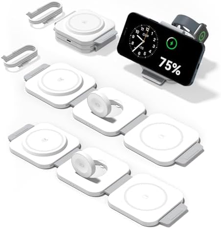 2 Pack 3 in 1 Charging Station for Apple,Foldable Magnetic Wireless Charger by ChargingExpertBesideYou