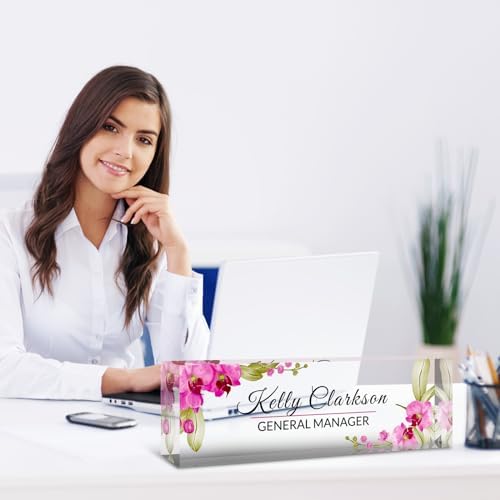 Desk Name Plate Personalized, Custom Name Plate for Desk, Acrylic Desktop Accessories, Office Gift & Decor for Women Men, Teacher Nurse Boss Employee Appreciation Gifts - Image 3