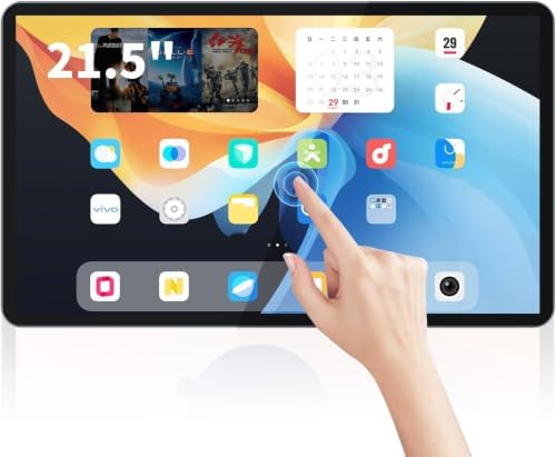 21.5 inch Android 14 Touchscreen Monitor Tablet, 16:9 FHD 1080P, WiFi & BT, Built-in Speakers, RK3576 4GB RAM & 32GB ROM, Smart Board for Classroom, Meeting & Game by TouchWo