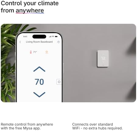 Mysa Smart Thermostat LITE for Electric Baseboard Heaters | Save Up to 26% on Heating | WiFi Programmable | 7-Day Scheduling | HomeKit, Alexa, Google | 120V-240V - Image 6