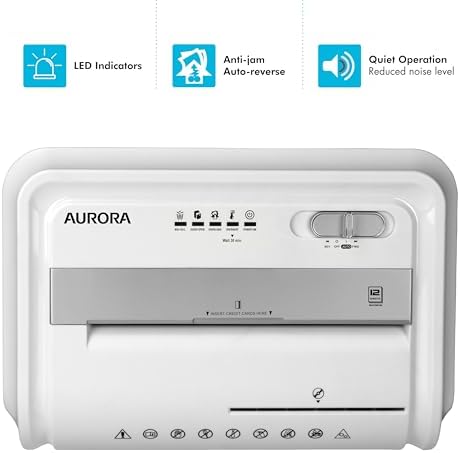 Aurora Anti-Jam 12-Sheet Cross-Cut Paper/CD and Credit Card Shredder with 4 Gallon Pullout Basket/Security Level P-4 - Image 5