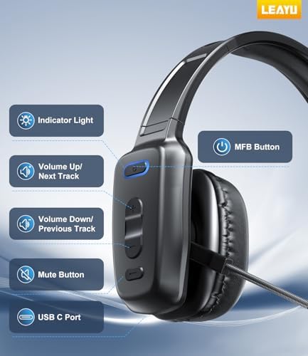 LEAYU Trucker Bluetooth Headset, 60-Hour AI Noise-Canceling Mic for Driving - Image 7