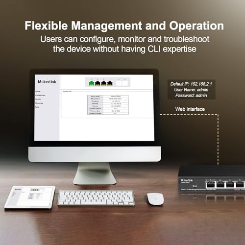 MokerLink 4 Port 2.5G Managed Switch with 2 Port 10G SFP+ Slot, 4 x 2.5Gigabit Base-T Ports Compatible with 10/100/1000Mbps, Mini Size Metal Web Managed Fanless Network Switch - Image 7