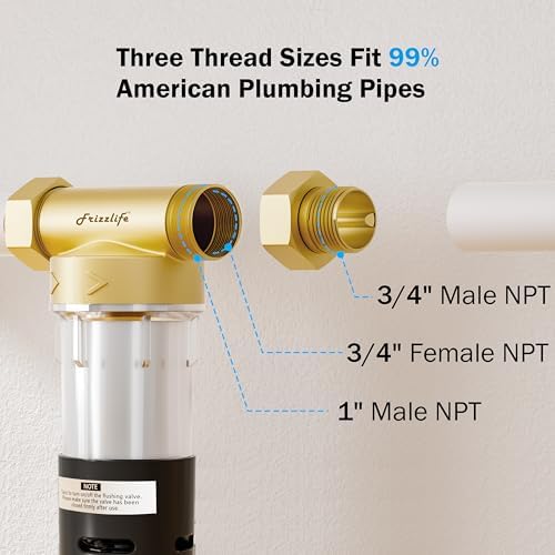 Frizzlife Spin Down Sediment Water Filter, 40/100 Micron,Built-in Scraper - Image 6