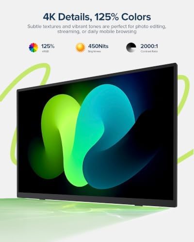EVICIV Portable Monitor 4K Touchscreen 15.6", 3840 * 2160 UHD, 125% sRGB - Image 4