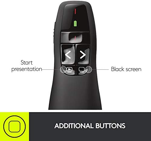 Logitech Wireless Presenter R400 USB A PowerPoint Clicker with Laser - Image 6