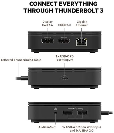 Belkin Thunderbolt 3 Dock Core With Thunderbolt 3 Cable - Usb C Hub - 7-In-1 Docking Station For Macs & Windows, 60W Upstream Charging, With Gigabit Ethernet, Displayport & Audio Ports - Image 2