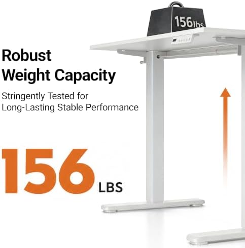 Claiks 40 x 24 Inch White Electric Standing Desk - Image 4