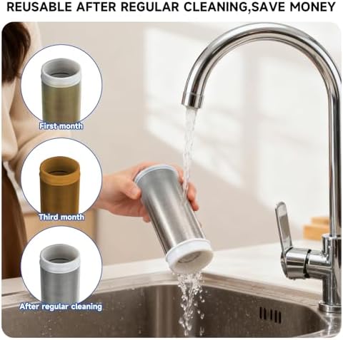 Reusable Brass Sediment Filter, Capable of Filtering out Impurities of 40 Microns in Water, Protecting Household Appliances. Suitable For Washing Machine Water Heaters and Showers (Aurichalceous) - Image 4