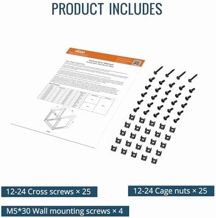 Tecmojo 18U Wall Mount Server Rack, Open Frame Network Rack for 19" Computer/AV/Data/IT/Media Equipment, 24" Depth, 16" Apart Mounting Holes, Swing Gate, Square and Tapped Holes - Image 6
