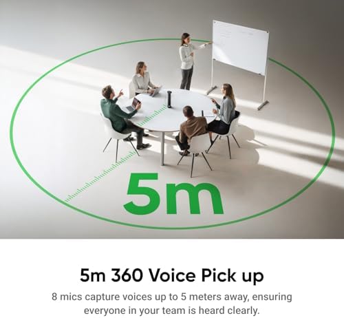 Insta360 WaveLink Pro - 4K Conference Room Speakerphone and Camera, Speaker Tracking, 5m 360° Voice Pickup, Noise Reduction, AI Transcription and Summaries, Plug & Play, Works with Zoom, Teams - Image 6