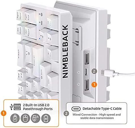 LTC NB681 Nimbleback Wired 65% Mechanical Keyboard, RGB Backlit Ultra-Compact 68 Keys Gaming Keyboard with Hot-Swappable Switch and Stand-Alone Arrow/Control Keys (Hot Swappable Brown Switch, White) - Image 4