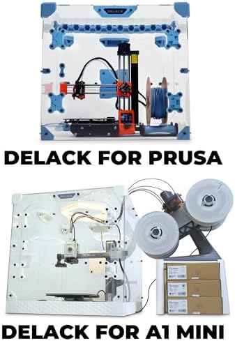 DELACK 3D Printer Enclosure for Bambu Lab A1 Mini, Prusa MK4, MK3 & Mini with LED Light | IKEA Lack Table Enclosure Kit | Ventilation Ready | Plexiglass Panels | DIY Printer Cabinet - Image 2
