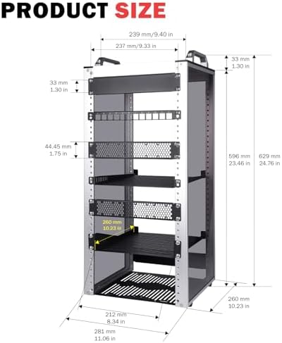 GeeekPi 12U Network Rack, 10 inch Mini Server Rack for Network, Servers, Audio, and Video Equipment, DeskPi RackMate T2 Rackmount, 10.23 inch Depth - Image 2