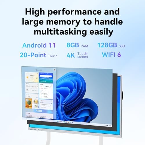 70 Inch 4k Smart Board Touch Screen Interactive whiteboard,40 Point Touch Digital whiteboard, Interactive whiteboard Display & Smart Board for Classroom and Office use, - Image 5