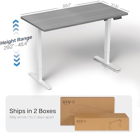 VIVO Dark Gray 55 x 28 in Standing Desk, DESK-KIT-1W55G - Image 3