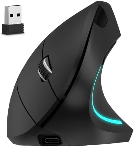 Delton Ergonomic Vertical Rechargeable Wireless Mouse by Delton