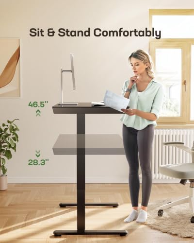 Marsail Glass Standing Desk, 55 x 28 Inch Electric Standing Desk - Image 7