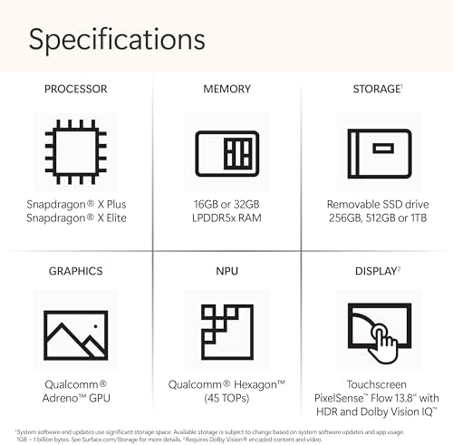 Microsoft Surface Laptop (2024), Windows 11 Copilot+ PC, 13.8" Touchscreen Display, Snapdragon X Elite (12 core), 16GB RAM, 1TB SSD Storage, Dune - Image 2
