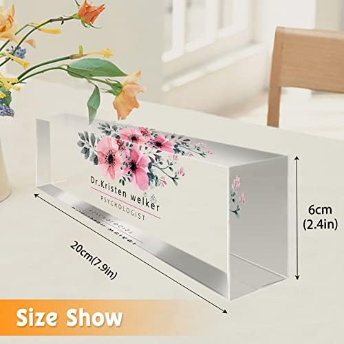 Desk Name Plate Personalized, Custom Name Plates for Desks, Personalized Acrylic Name Plate for Desk, Office Gifts for Coworkers, Boss, Teacher/Employee Appreciation Gifts (Wild Flowers) - Image 5