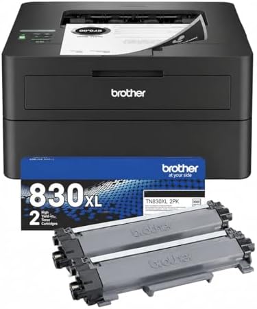 Brother HLL2460DW SOHO Laser Printer Bundle High-Yield Toner, Black Twin Pack (3,000 Pages/Cartridge) by Brother