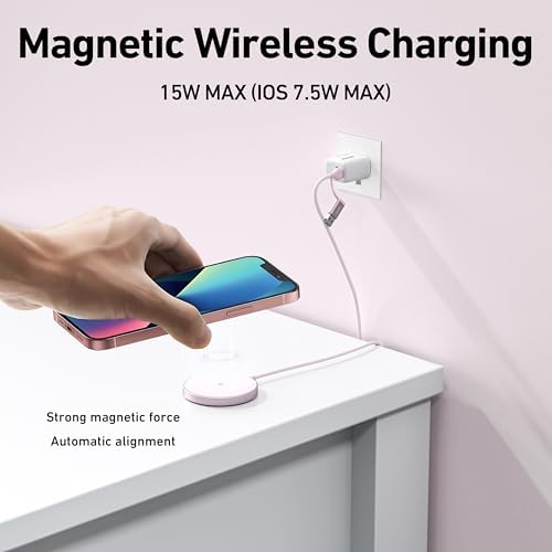 BENFEI Magnetic Wireless Charger Compatible with MagSafe for iPhone 17/16/15/14/13/12, Aluminum, up to 7.5W, 1.5m Cable - Image 2
