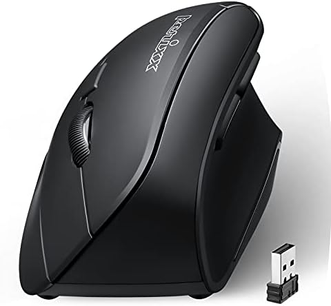 Perixx PERIMICE-715II Wireless Ergonomic Vertical Mouse - 2.4 G - 800/1200/1600 DPI - Right Handed Natural Ergonomic Vertical Design by PerixxComputerGmbH