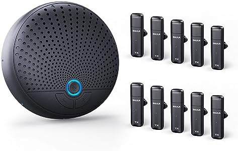 CM300 Conference Speaker with 10 Wireless AI Mics, 360° Pickup, 65FT Range, Noise Reduction, Echo Cancellation, Full Duplex USB Speakerphone for 10-Person Meetings, Zoom and Microsoft Teams by BALILA