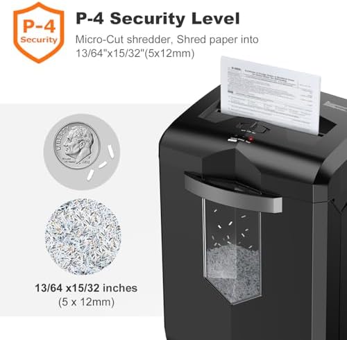Bonsaii 16-Sheet Micro-Cut 60-Min Run Paper Shredder Heavy Duty - Image 3