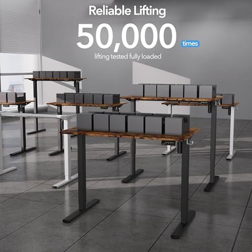 LongKe Electric Standing Desk Adjustable Height, 40x24 Inches Sit Stand up Desktop for Home Office, Ergonomic Rising Computer Table with Memory Preset,Rustic Brown - Image 5