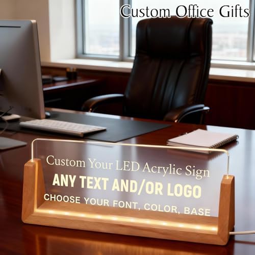 Personalized LED Name Plate for Desk, Light Up Acrylic Office Decor - Image 5