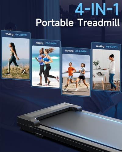 Walking Pad Treadmill for Home - Under Desk Treadmills Mini Portable Walking Running Machine Slim Compact Small Lightweight Motorized Electric Treadmill with Adjustable Speed Remote - Image 4