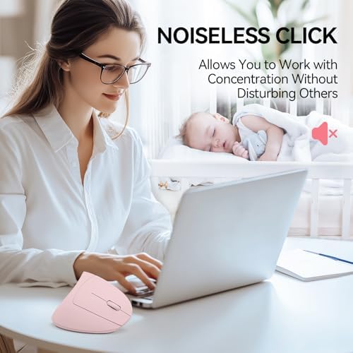 TECKNET Ergonomic Mouse, 4800 DPI Wireless Bluetooth Vertical, 3-Device - Image 6