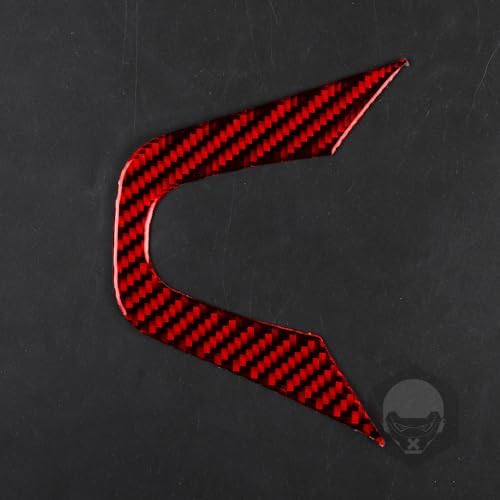 Real Soft Red Carbon Fiber Car Dashboard Control Panel Lower Part U Type Cover Trim Sticker Auto Interior Decoration Accessories Compatible with Benz Smart 2016 2017 2018 2019 2020 2021 - Image 5