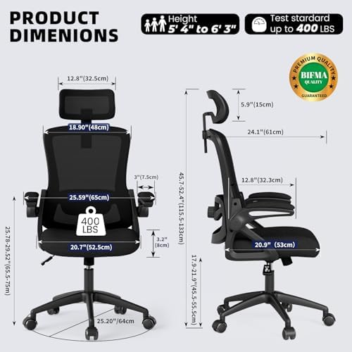 Ergonomic Office Chair Desk Chair with Adjustable Lumbar Support - Image 2
