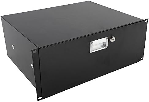 4U Server Cabinet Case 19 Inch Rack Mount Lockable Drawer with Key, Server Cabinet Case 19 Inch Rack Mount DJ Locking Lockable Deep Drawer with Key, Rack Mount Drawer for 19-Inch Server Cabinet Case by Unknown