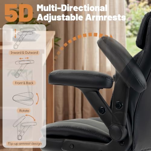550lbs Executive Office Chair for Heavy People with Large 5D Flip Armrests - Image 4