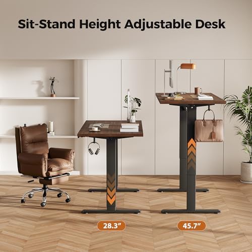 Agilestic Electric Height Adjustable Standing Desk, 48 Inch, Dark Walnut - Image 4