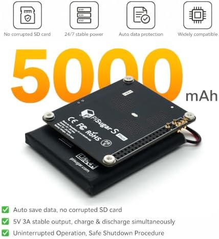 PiSugar S Plus 5000mAh UPS Battery for Raspberry Pi 4B/3B+/2B - Image 2